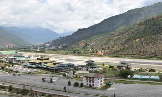 The flights to Bhutan operate from Paro International Airport