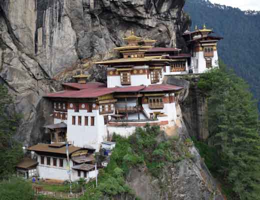 The Tiger's Nest monastery (Taktsang), highlight of travel to Bhutan from Poland (Warsaw).