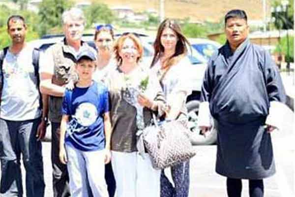 Former President of Ukraine and his family in Bhutan (2014).