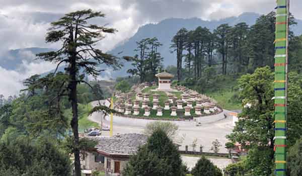 The beautiful Dochula pass (3140 m) is the top highlight of Jomolhari trek in Bhutan