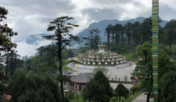 Visit to Dochula pass (3140 m) is the highlight of Kurjey tshechu festival tour itinerary