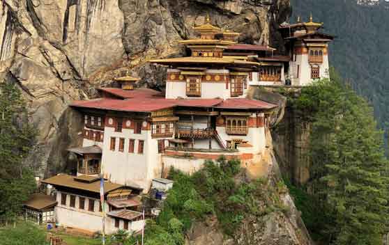 Tiger's nest monastery is the main highlight of mountain biking tour in Bhutan