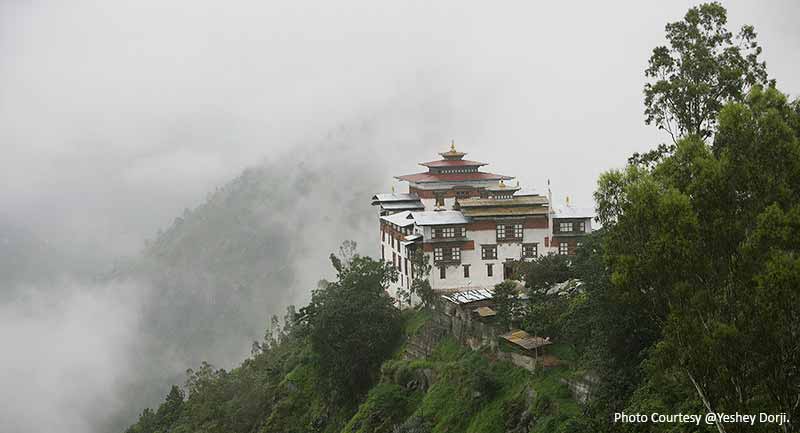 The beautiful Trashigang dzong in eastern Bhutan - 90 Km from Mongar.