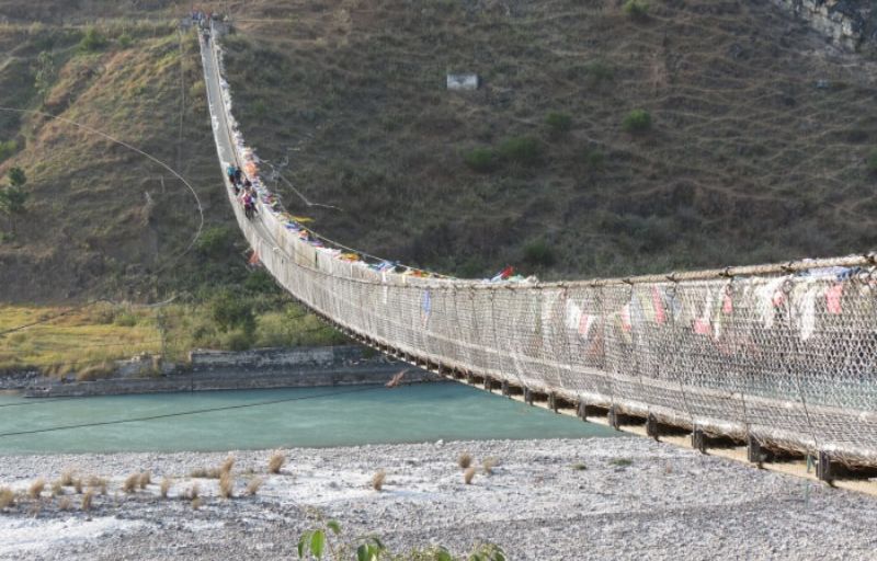 Visit to Suspension bridge is a part of fixed departure 6 nights / 7 days Bhutan tour.